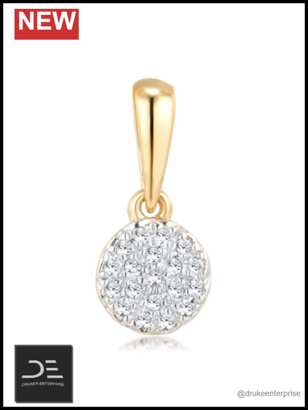 10K Solid Gold Diamond Dainty Pendant Necklace Charm for Women Gift